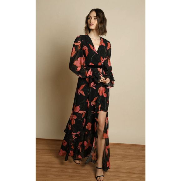 Hutch Dresses & Skirts - New Anthropologie x Hutch Valentina Floral Wrap Maxi Dress Size Small